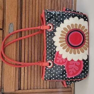 Brighton floral shoulder bag Leather Coated Canvas Purse Polkadot GILLY